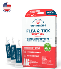 Load image into Gallery viewer, WONDERCIDE FLEA & TICK SPOT ON FOR DOGS - MEDIUM - PEPPERMINT