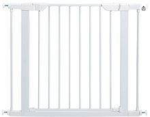 Load image into Gallery viewer, MidWest Homes for Pets 29 Inches Tall Walk-Though Graphite Steel Pet Gate, Pressure Mounted Dog Gate Measures 29H x 29.5-38W Inches & Includes Two 3-Inch-Wide Extensions,