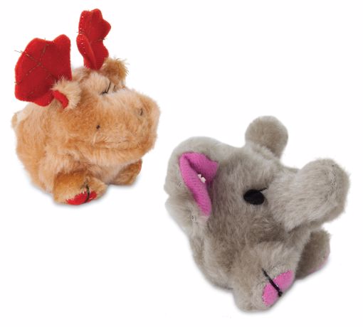 Aspen Booda 2 Pc Small Dog/Puppy Squatter Moose/Elephant Toy