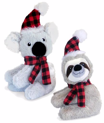 PET FACTORY 10.5 IN. HOLIDAY CUDDLE CUBBIES - SLOTH/KOALA