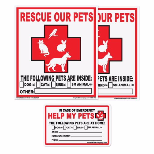 Emergency Rescue Cards - 2 Window Decals and 1 Card