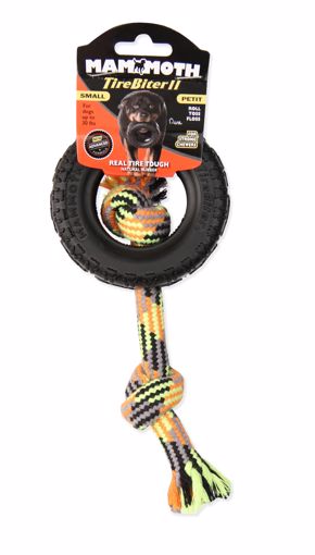 Mammoth Small Tirebiter 2 W/ Rope Dog Toy