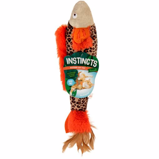 INSTINCTS FIN FRENZY HAPPYNIP SILVERVINE & CATNIP CRINKLE PLUSH KICKER