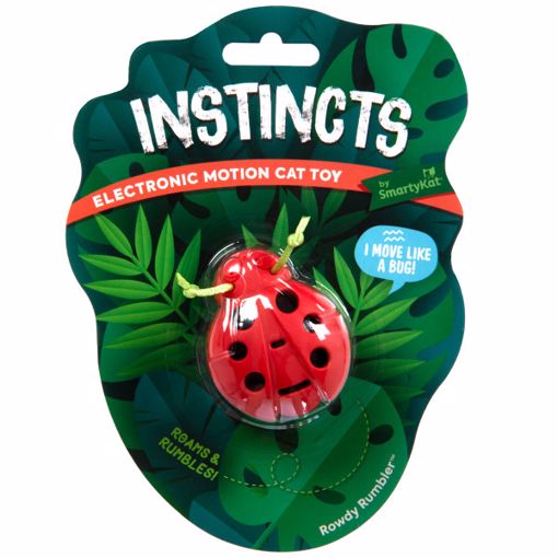 INSTINCTS ROWDY RUMBLER LADYBUG ELECTRONIC MOTION CAT TOY