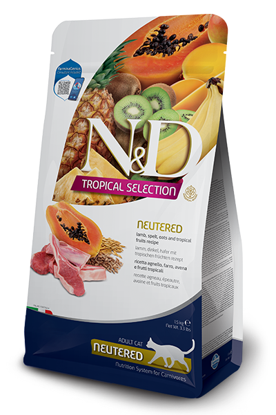 N&D Farmina Tropical Selection NEUTERED Lamb, Spelt, Oats & Tropical Fruits Dry Cat Food