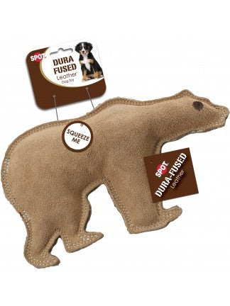 Ethical Pet Leather Bear Dog Toy 9 In