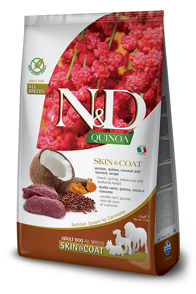 Farmina N&D Quinoa - Skin & Coat - Venison Dry Dog Food