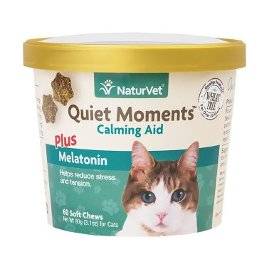NaturVet Quiet Moments Wheat Free Calming Aid Plus Melatonin Cat Soft Chew 60 Count