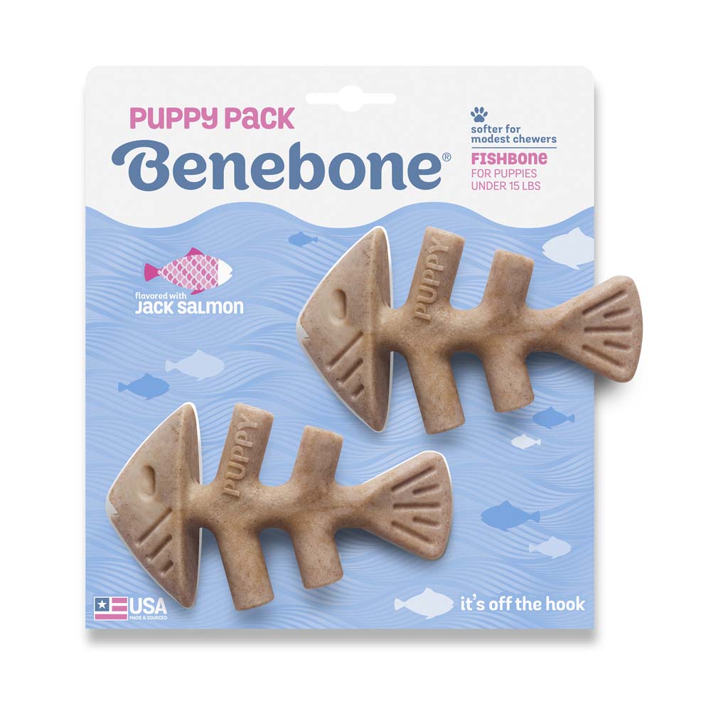 Benebone Fishbone Tiny Puppy, 2pk