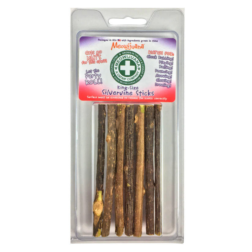 Meowijuana Silvervine Chew Toy Stick for Cats 6 pack
