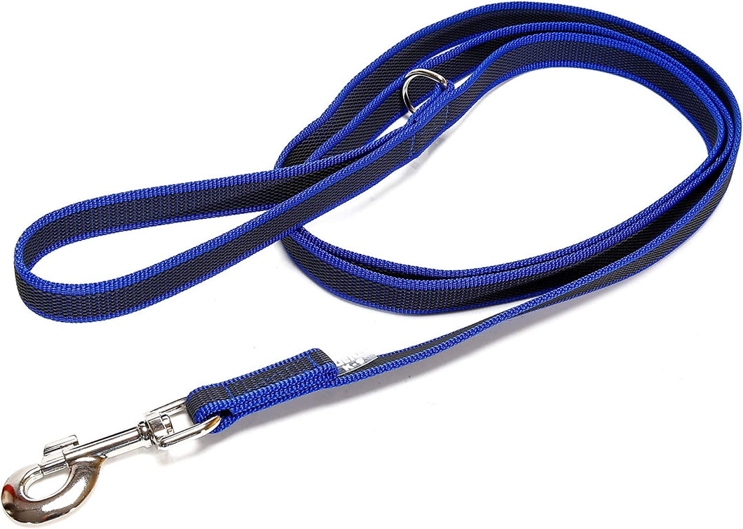 Julius-K9 Color & Gray® Super-Grip Leash with Handle 6' Blue