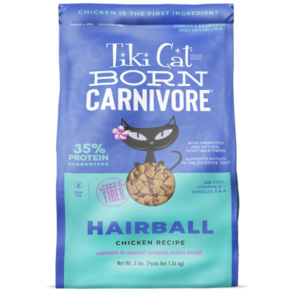 Tiki Cate Born Carnivore Hairball Control Chicken 3 Lb