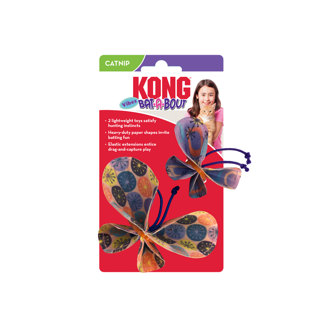 Kong Bat-A-Bout Vibez Butterfly Cat Toy 2 pack