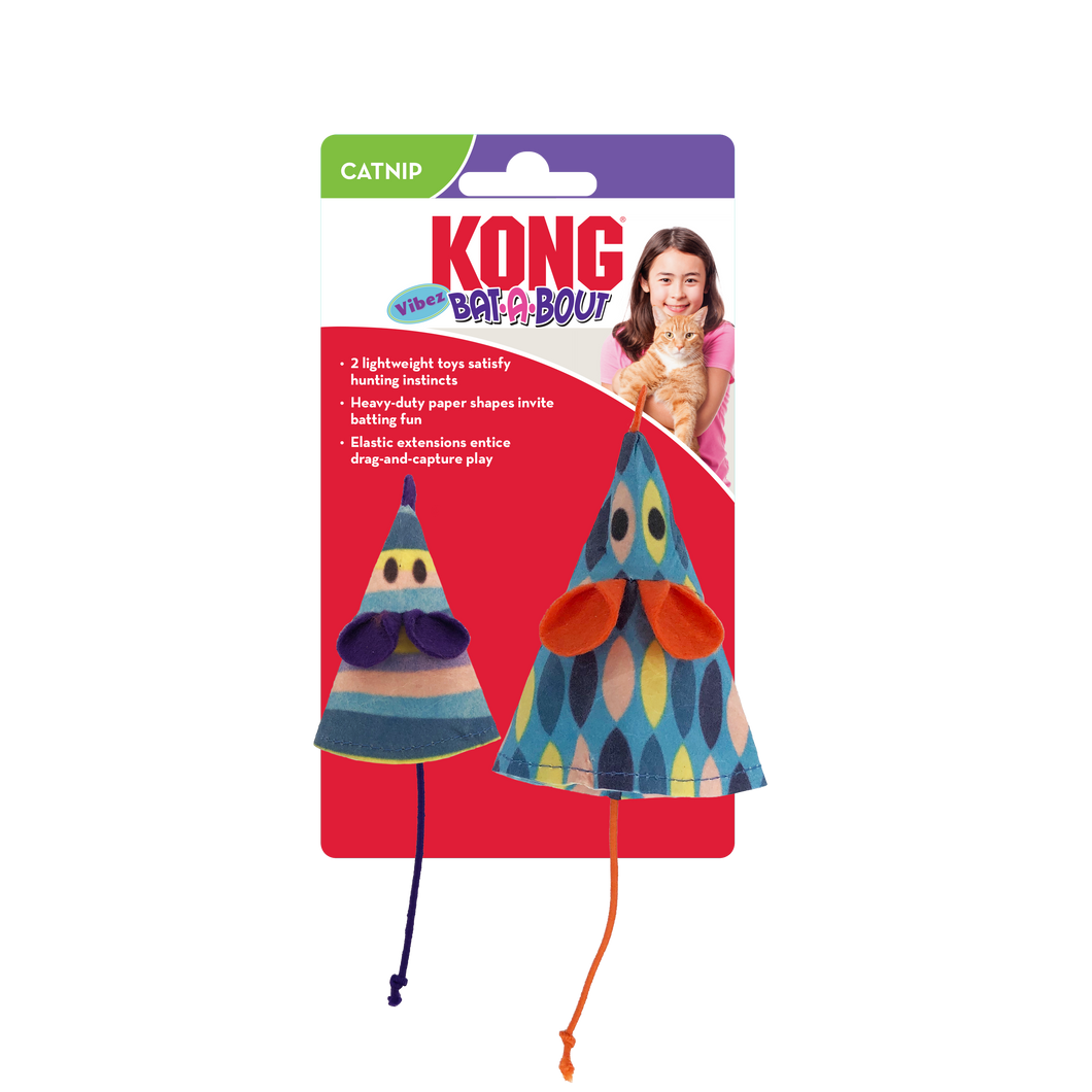 Kong Bat-A-Bout Vibez Mouse Cat Toy 2 pack