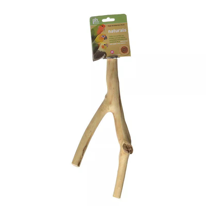 Prevue Naturals Y-Branch Perch - Coffea Wood (For Small-Medium Bird)