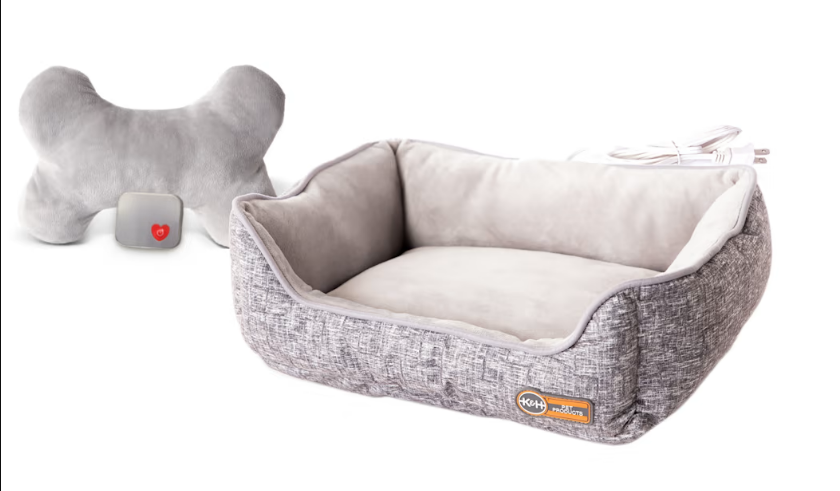 K&H Mother's Heartbeat Heated Puppy Bed + Bone Pillow