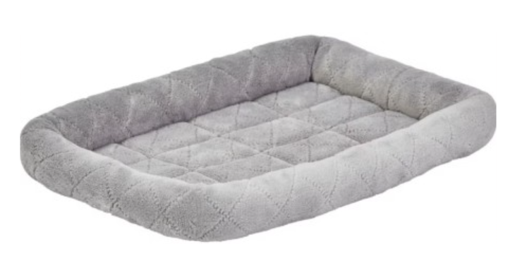 MidWest Quiet Time Deluxe Diamond Stitch Pet Bed Gray for Dogs