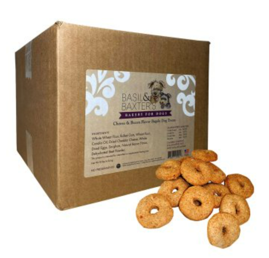 Basil & Baxter's Cheese, Oat & Bacon Bagel Dog Biscuits
