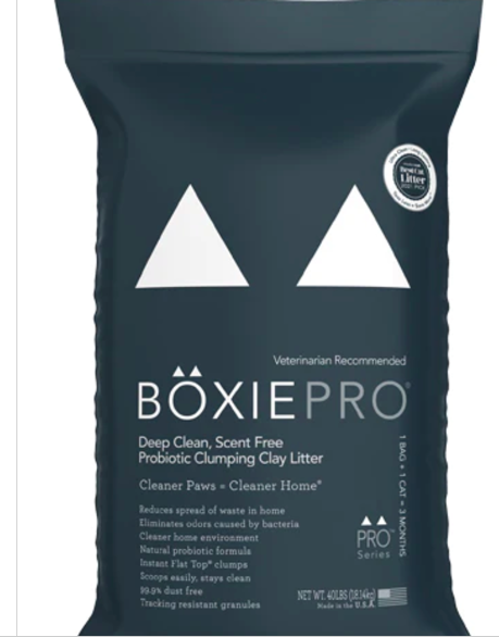 BOXIECAT LITTER PRO SCENT-FREE WITH PROBIOTICS FLEXBOX BAG 40 LB
