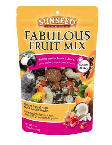 Sunseed Fabulous Fruit Mix Fortified Treat for Parrots and Conures