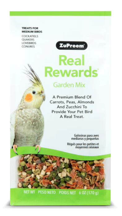 ZUPREEM® REAL REWARDS™ GARDEN MIX | TREATS FOR MEDIUM BIRDS | 6 OUNCES