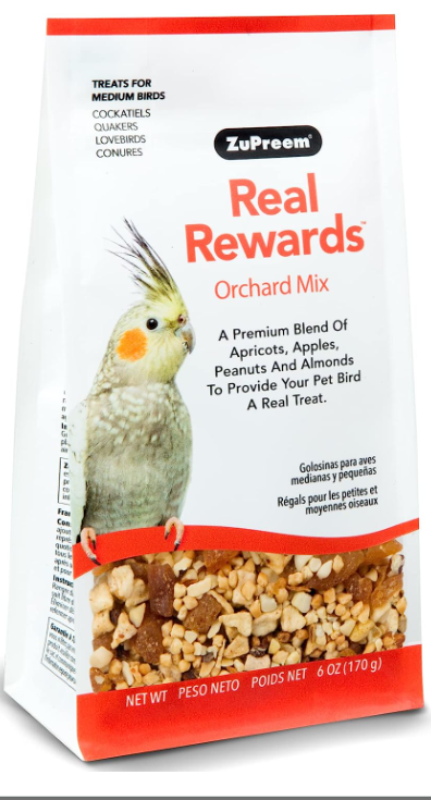 Real Rewards Orchard Mix Medium Bird Treats By Zupreem 6 OZ