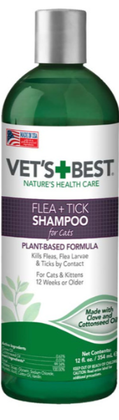 Vet's Best Flea and Tick Shampoo for Cats 12 Fl. oz