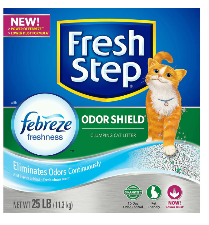 Fresh Step Odor Shield Scented Litter With The Power Of Febreze Clumping Cat Litter
