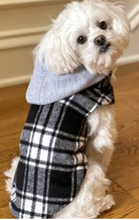 Load image into Gallery viewer, Weekender Dog Sweatshirt Hoodie - Black &amp; White Plaid
