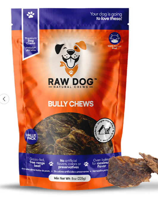Raw Dog Chews 8oz Bully Chews