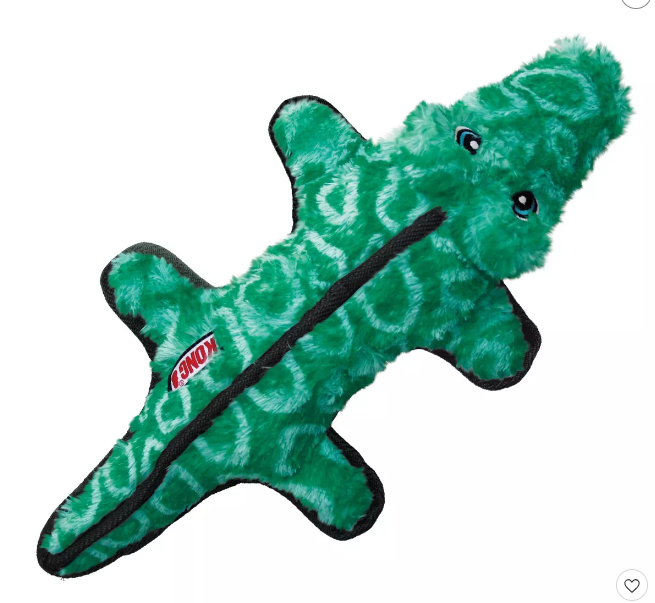 KONG Tough Plush Gator Dog Toy - Green
