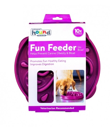 OUTWARD HOUND FUN FEEDER LARGE SWIRL PURPLE