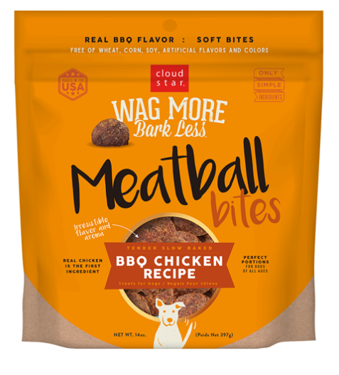 14 OZ. WAG MORE BARK LESS GRAIN FREE MEATBALLS CHICKEN