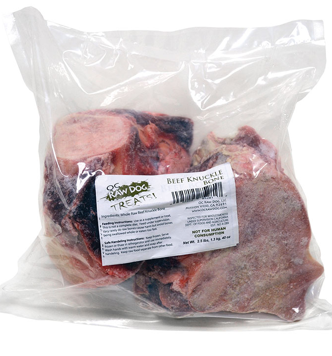 OC RAW DOG FROZEN WHOLE KNUCKLE BONE BEEF 2.25LB