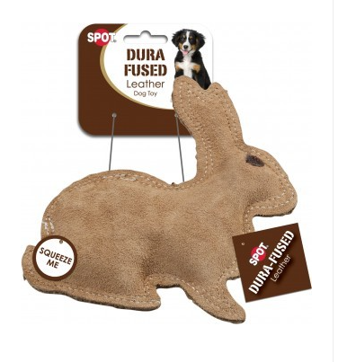 Ethical Pet Dura-Fused Leather Rabbit Dog Toy