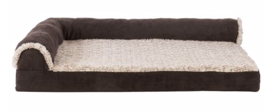 Midwest LG. FAUX FUR & SUEDE ORTHO. DLX L-CHAISE - EXPRESSO