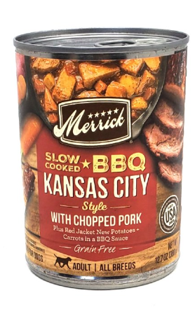 Merrick Dog Slow-Cooked BBQ Kansas City Style With Chopped Pork 12.7oz