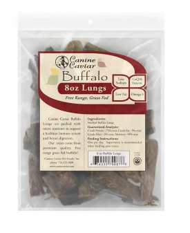 Canine Caviar Buffalo Lung Dog Treat 8 oz