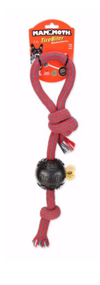 Mammoth MED. 3IN. TIREBITER BALL W/TREAT STN. W/20IN. EX. PULL TUG