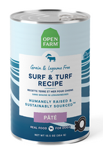 Load image into Gallery viewer, OPEN FARM PATE CANNED DOG FOOD | GRAIN FREE SURF &amp; TURF RECIPE 12.5 OZ SINGLE
