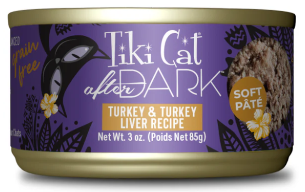 Tiki Cat After Dark Pate Wet Cat Food Turkey & Turkey Liver 3oz Can