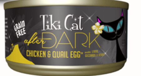 TIKI CAT AFTER DARK CANNED CAT FOOD CHICKEN AND QUAIL EGG 2.8 OZ SINGLE