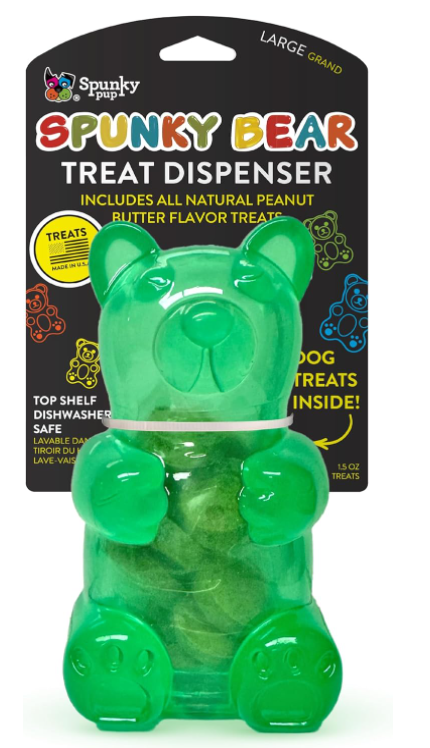 Spunky pup Spunky Bear Interactive Dog Toys with Treats Included - Treat-Holding Puzzle for Boredom & Stimulation - Peanut Butter Flavor - Dishwasher...