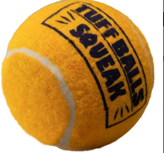 PetSport Tuff Balls Squeak, Yellow, 2.5 inch, 3 pack