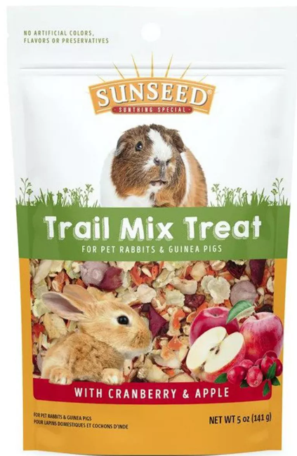 Sunseed Trail Mix Treat with Cranberry and Apple for Rabbits and Guinea Pigs - 5 oz
