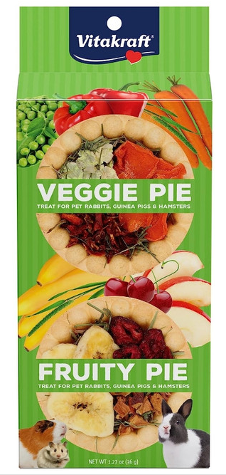 Vitakraft Veggie and Fruity Pie Treat for Rabbits, Guinea Pigs, and Hamsters