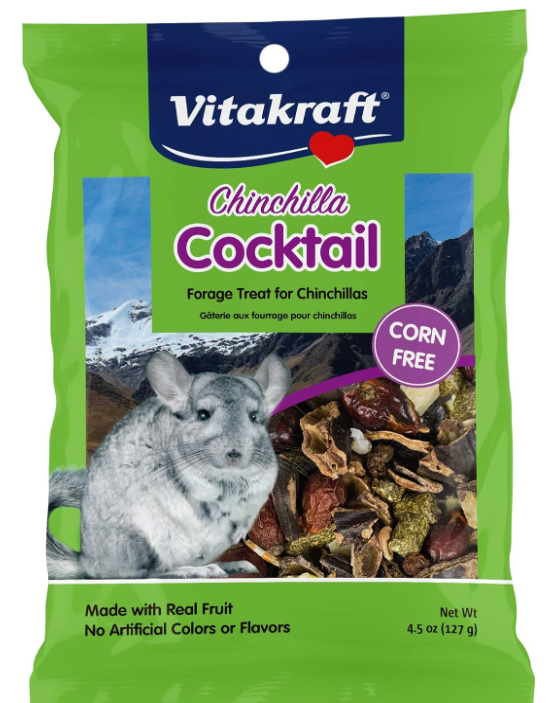 Vitakraft Chinchilla Cocktail Mixed Fruit Treat, 4.5 Ounce Pouch