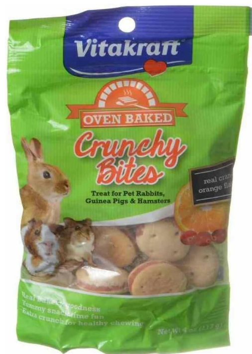 Vitakraft Oven Baked Crunchy Bites Small Pet Treats - Real Cran-Orange Flavor - 4 oz