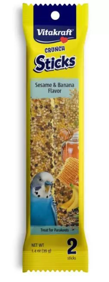 VITAKRAFT Parakeet SESAME & BANANA CRUNCH STICKS-1.4 OZ-2PK