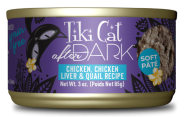 Tiki Cat – Chicken, Chicken Liver & Quail Pate – After Dark – 3oz Cat Food Can